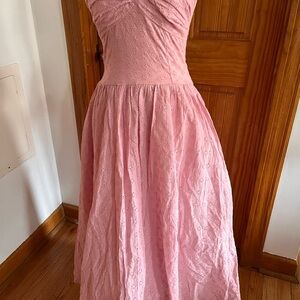 Hello Molly Blush Eyelet Strapless Dress